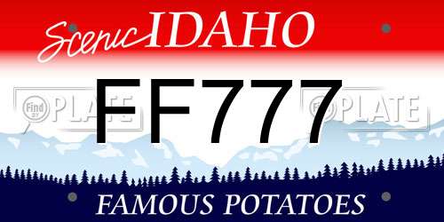 FF777 Idaho License Plate