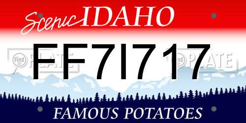 FF7I717 Idaho License Plate