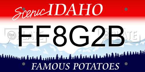 FF8G2B Idaho License Plate