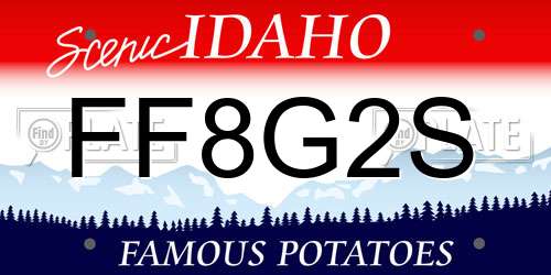 FF8G2S Idaho License Plate