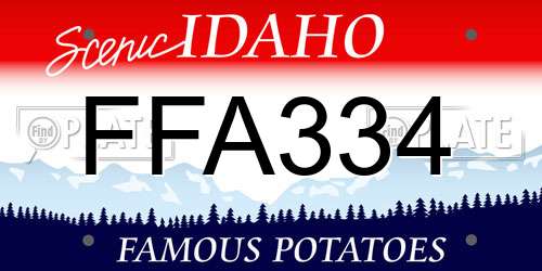 FFA334 Idaho License Plate