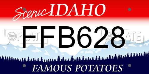 FFB628 Idaho License Plate