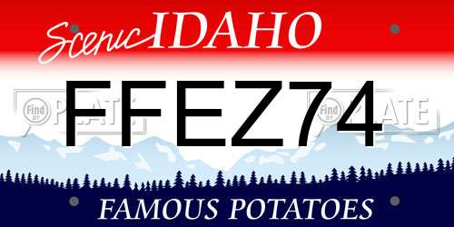 FFEZ74 Idaho License Plate