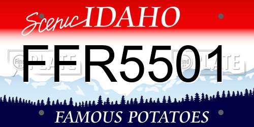 FFR5501 Idaho License Plate