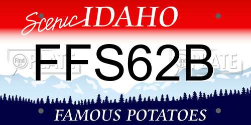 FFS62B Idaho License Plate