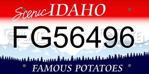 FG56496 Idaho License Plate