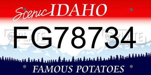 FG78734 Idaho License Plate