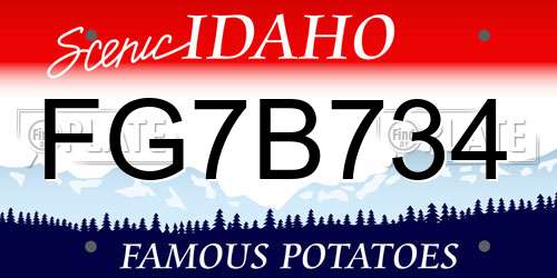 FG7B734 Idaho License Plate