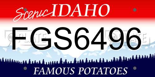FGS6496 Idaho License Plate