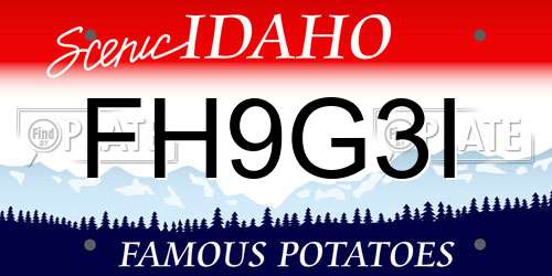 FH9G3I Idaho License Plate
