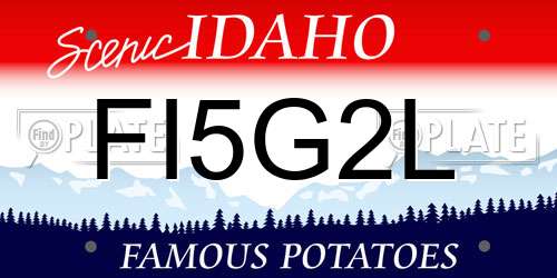 FI5G2L Idaho License Plate