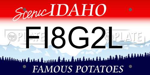 FI8G2L Idaho License Plate