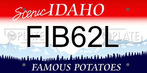 FIB62L Idaho License Plate