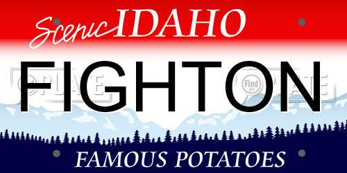 FIGHTON Idaho License Plate