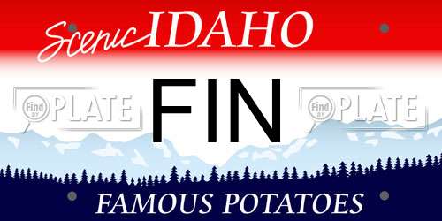 FIN Idaho License Plate