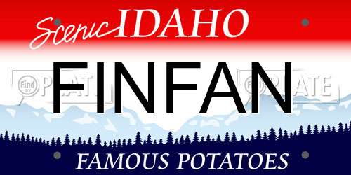 FINFAN Idaho License Plate