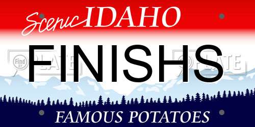 FINISHS Idaho License Plate