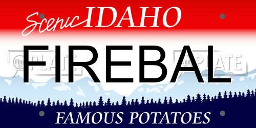FIREBAL Idaho License Plate