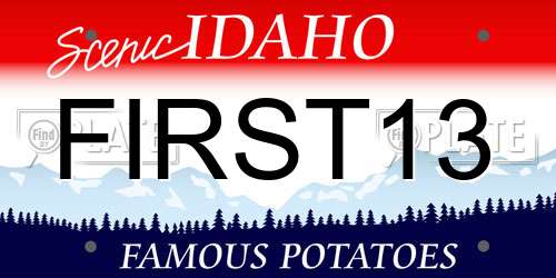 FIRST13 Idaho License Plate