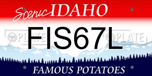 FIS67L Idaho License Plate