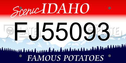 FJ55093 Idaho License Plate