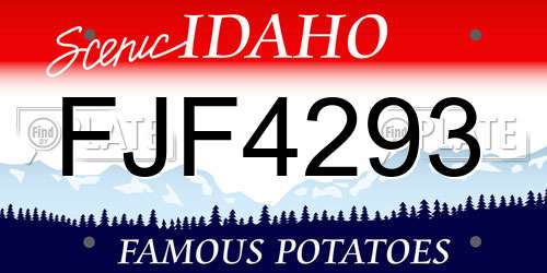 FJF4293 Idaho License Plate