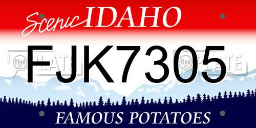FJK7305 Idaho License Plate