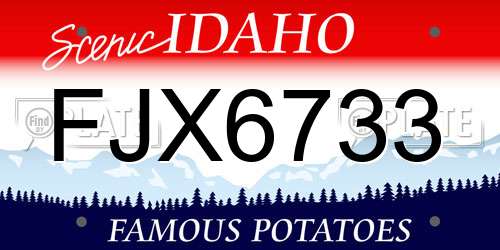 FJX6733 Idaho License Plate