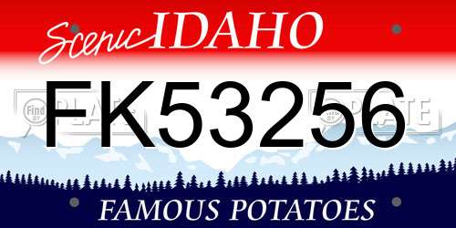 FK53256 Idaho License Plate