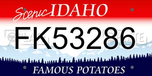 FK53286 Idaho License Plate