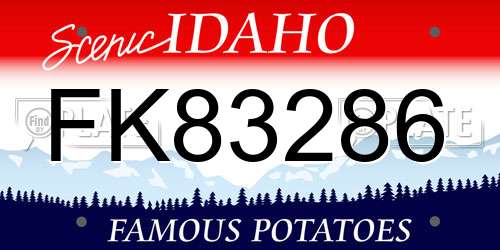FK83286 Idaho License Plate