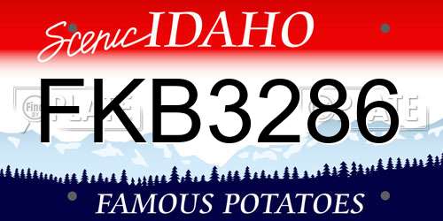 FKB3286 Idaho License Plate