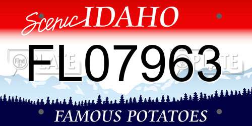 FL07963 Idaho License Plate