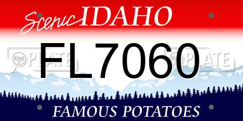 FL7060 Idaho License Plate
