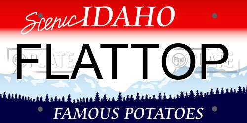 FLATTOP Idaho License Plate