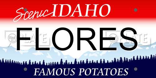 FLORES Idaho License Plate
