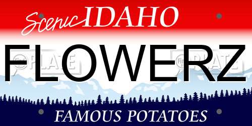FLOWERZ Idaho License Plate