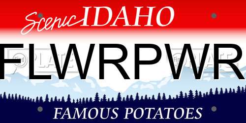 FLWRPWR Idaho License Plate