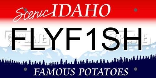 FLYF1SH Idaho License Plate