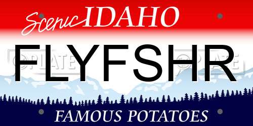 FLYFSHR Idaho License Plate