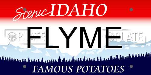 FLYME Idaho License Plate