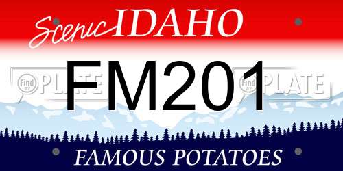 FM201 Idaho License Plate