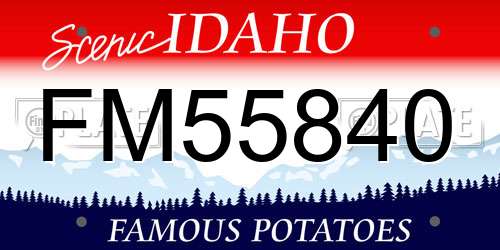 FM55840 Idaho License Plate