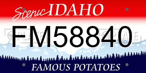 FM58840 Idaho License Plate