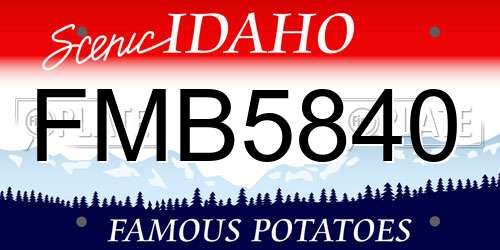 FMB5840 Idaho License Plate