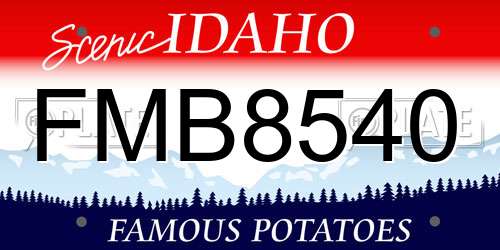 FMB8540 Idaho License Plate