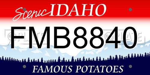 FMB8840 Idaho License Plate