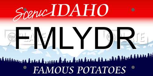FMLYDR Idaho License Plate