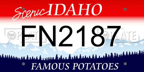 FN2187 Idaho License Plate