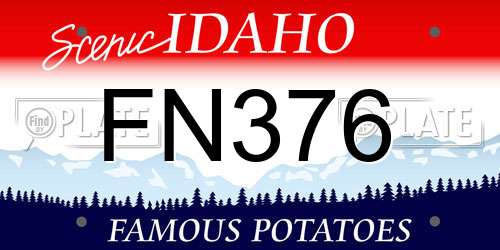 FN376 Idaho License Plate
